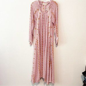 Natalie Martin Zig zag 100% silk maxi dress some flaws